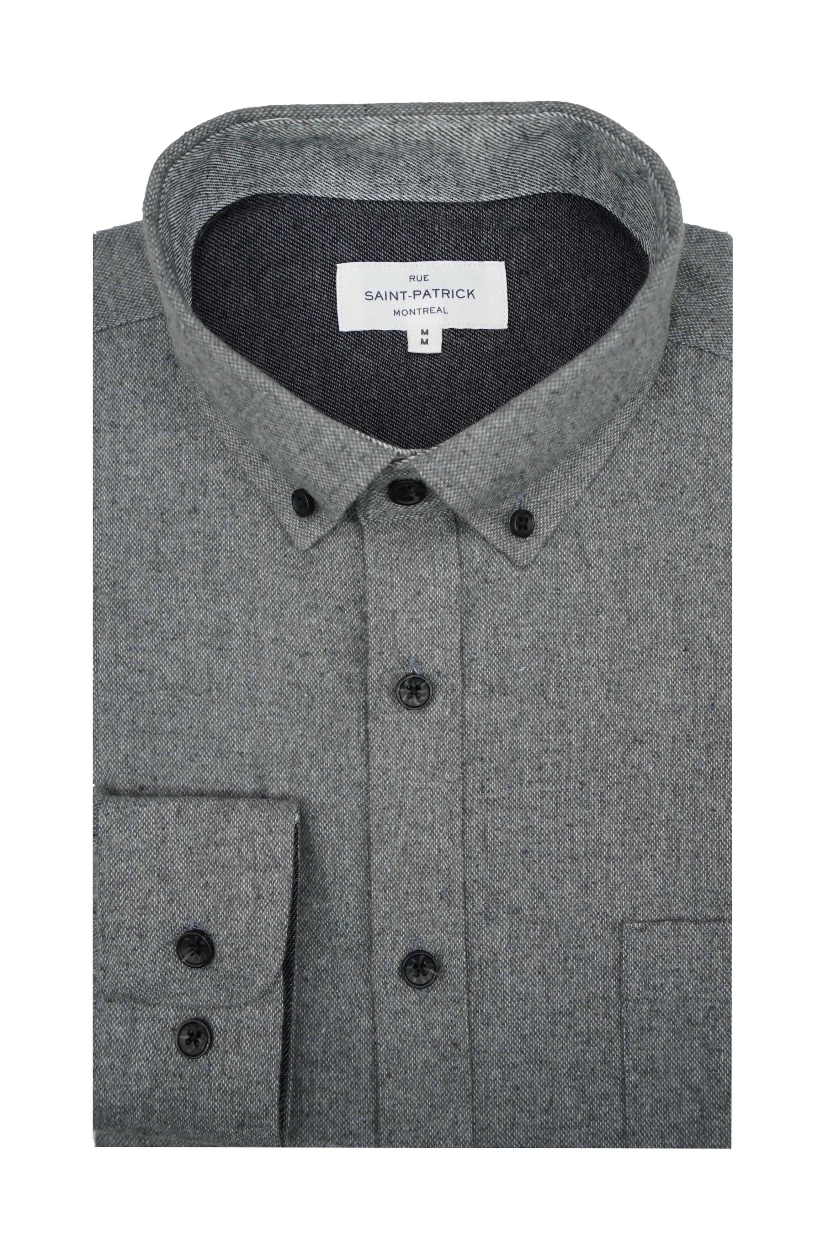 Cunningham Melange Super Soft Flannel Shirt in Slate Grey