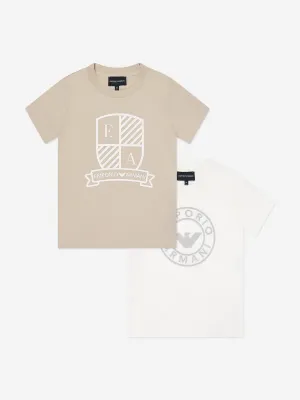 Emporio Armani Boys 2 Pack T-Shirts Set in Multicolour
