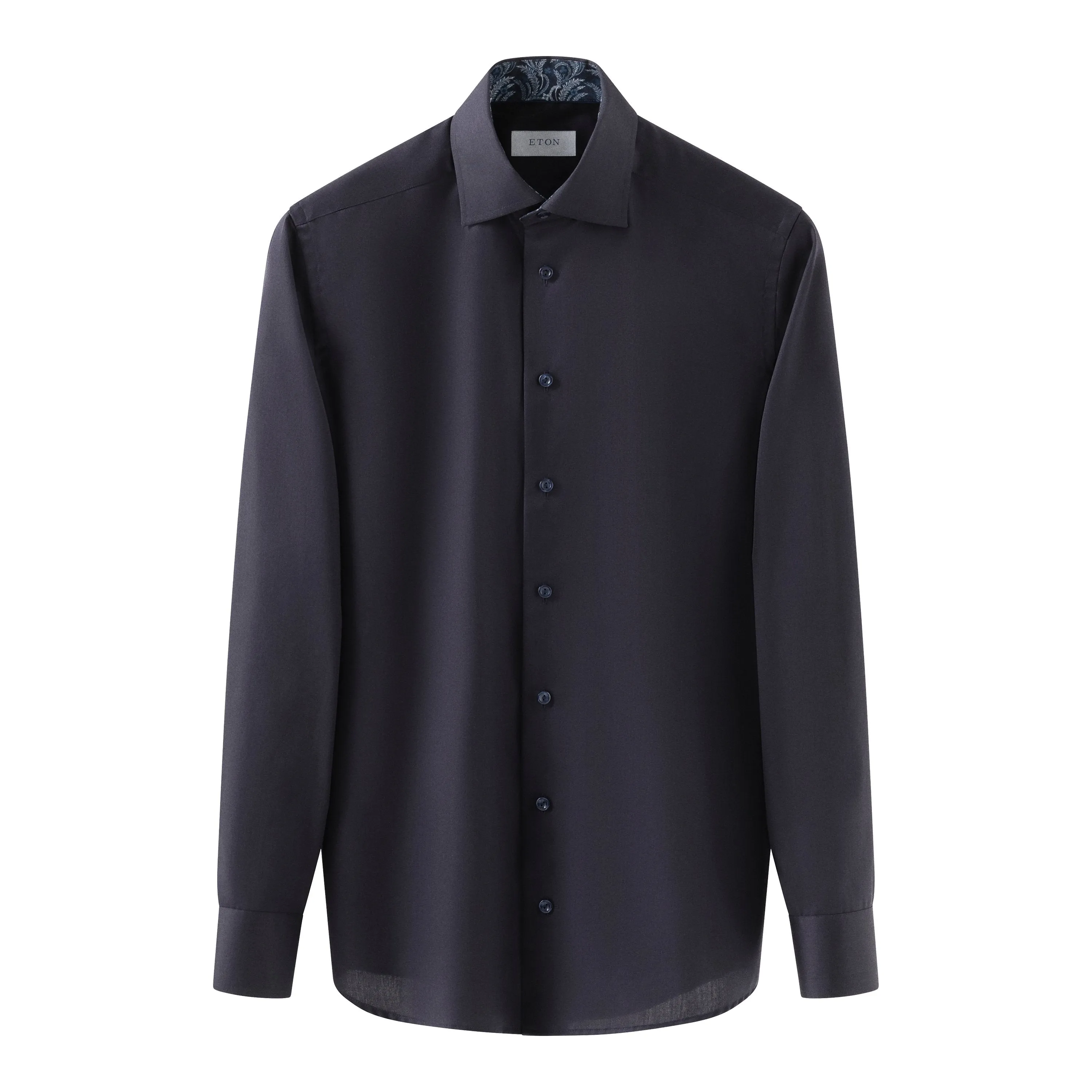 ETON - Navy Blue CONTEMPORARY FIT Floral Effect Signature Twill Shirt 10001249329