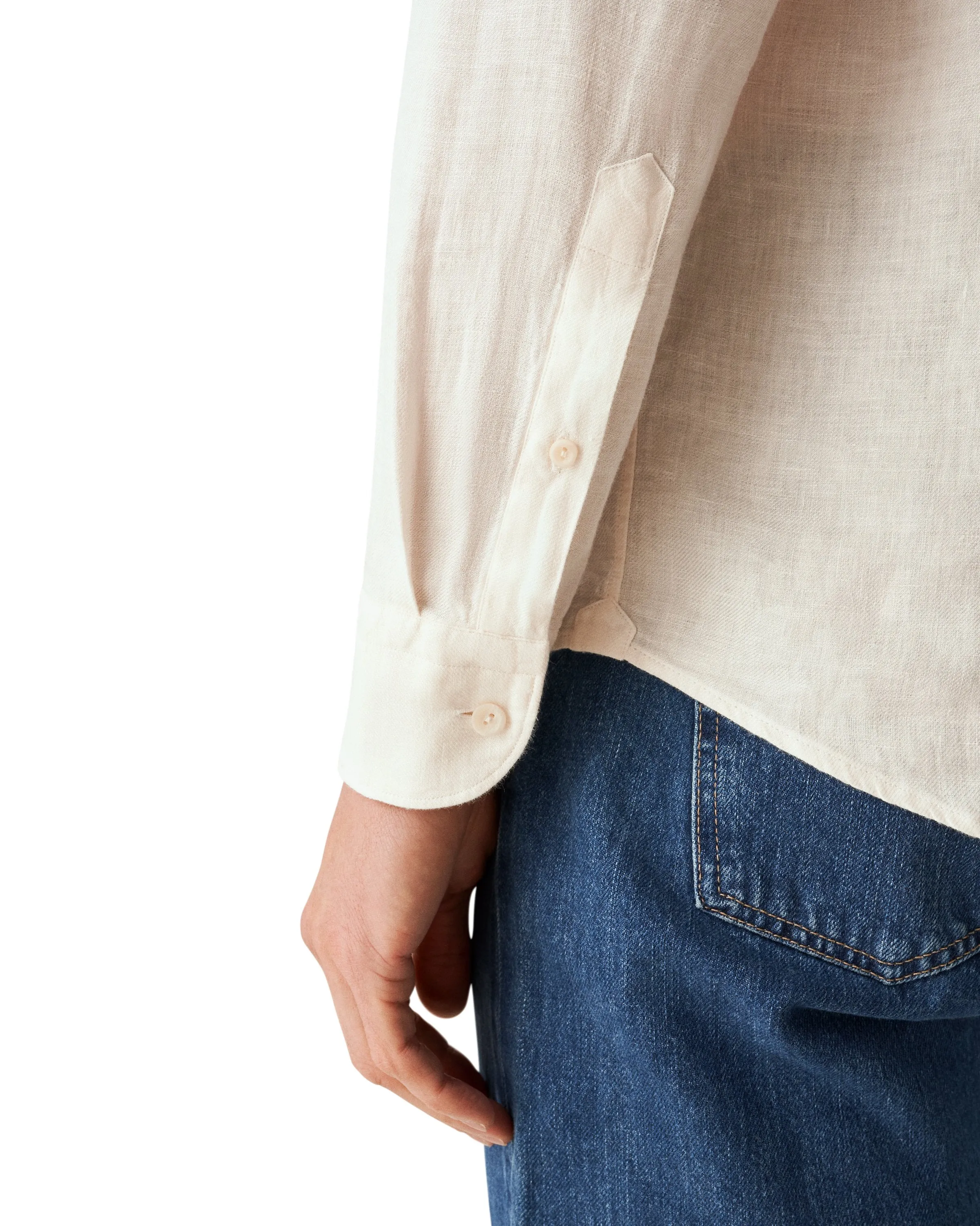 ETON - Off White CONTEMPORARY FIT Linen Twill Shirt 10000470900