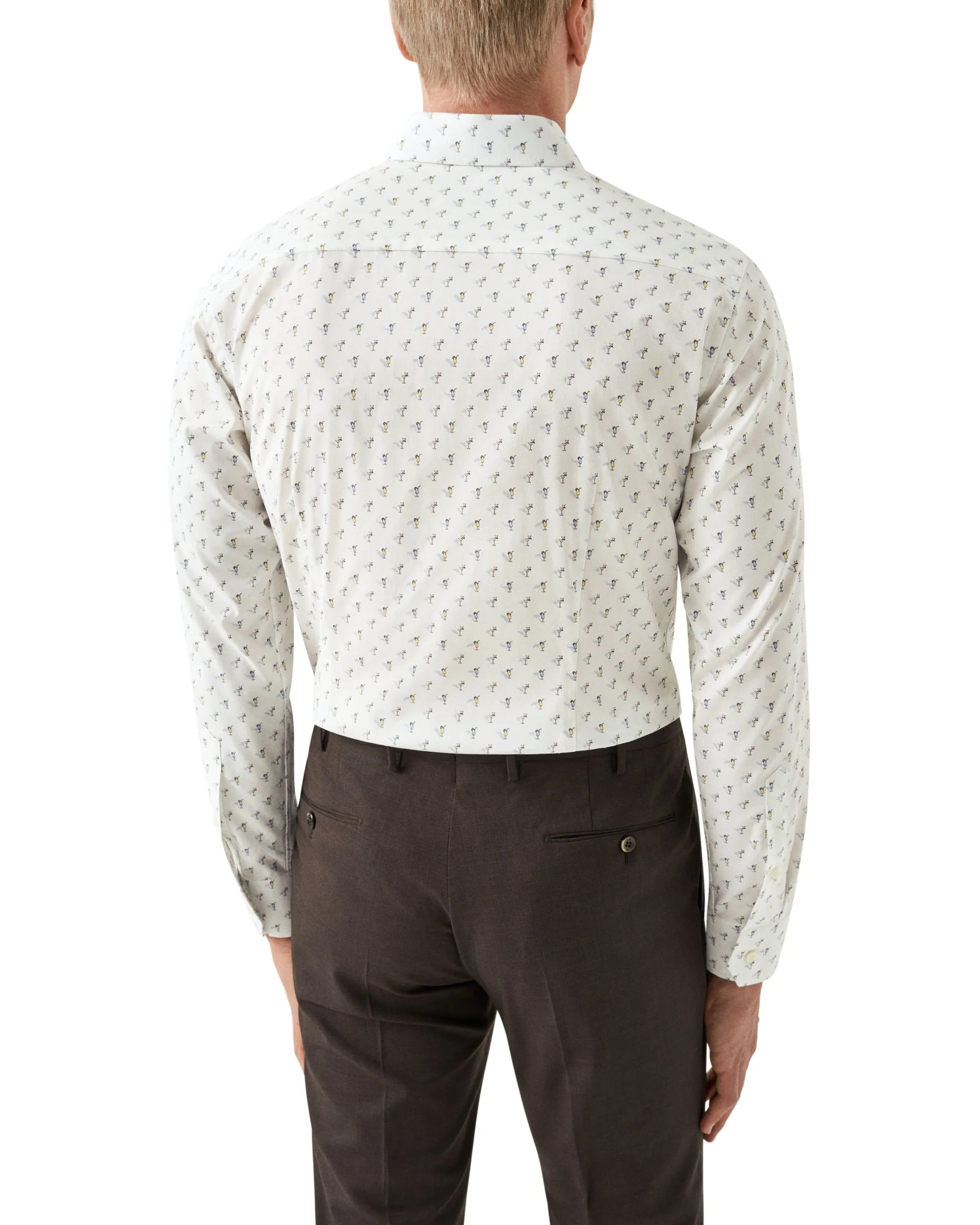 ETON - White CONTEMPORARY FIT Drink Print Signature Poplin Shirt 10001165101