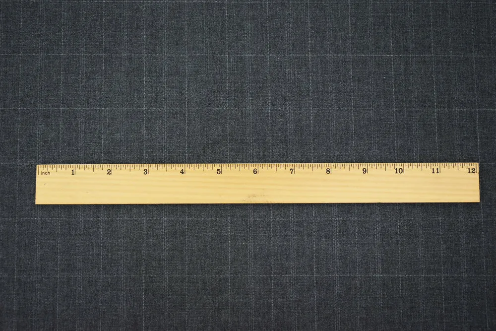 Gray Tone Poly-Wool Check Plaid Woven Shirting Fabric