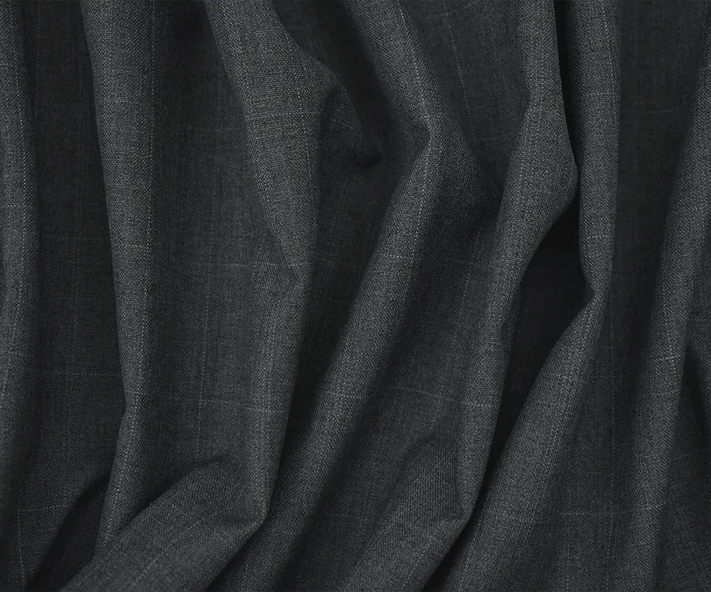 Gray Tone Poly-Wool Check Plaid Woven Shirting Fabric