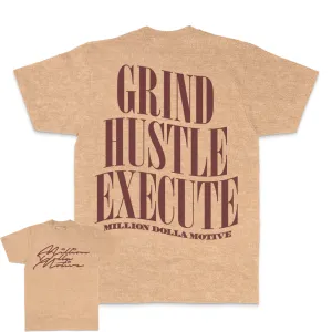 Grind Hustle Execute - Blush Tan Vintage Dye T-Shirt