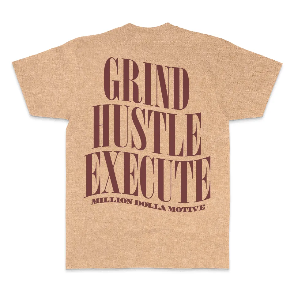 Grind Hustle Execute - Blush Tan Vintage Dye T-Shirt