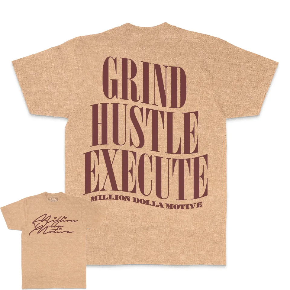 Grind Hustle Execute - Blush Tan Vintage Dye T-Shirt