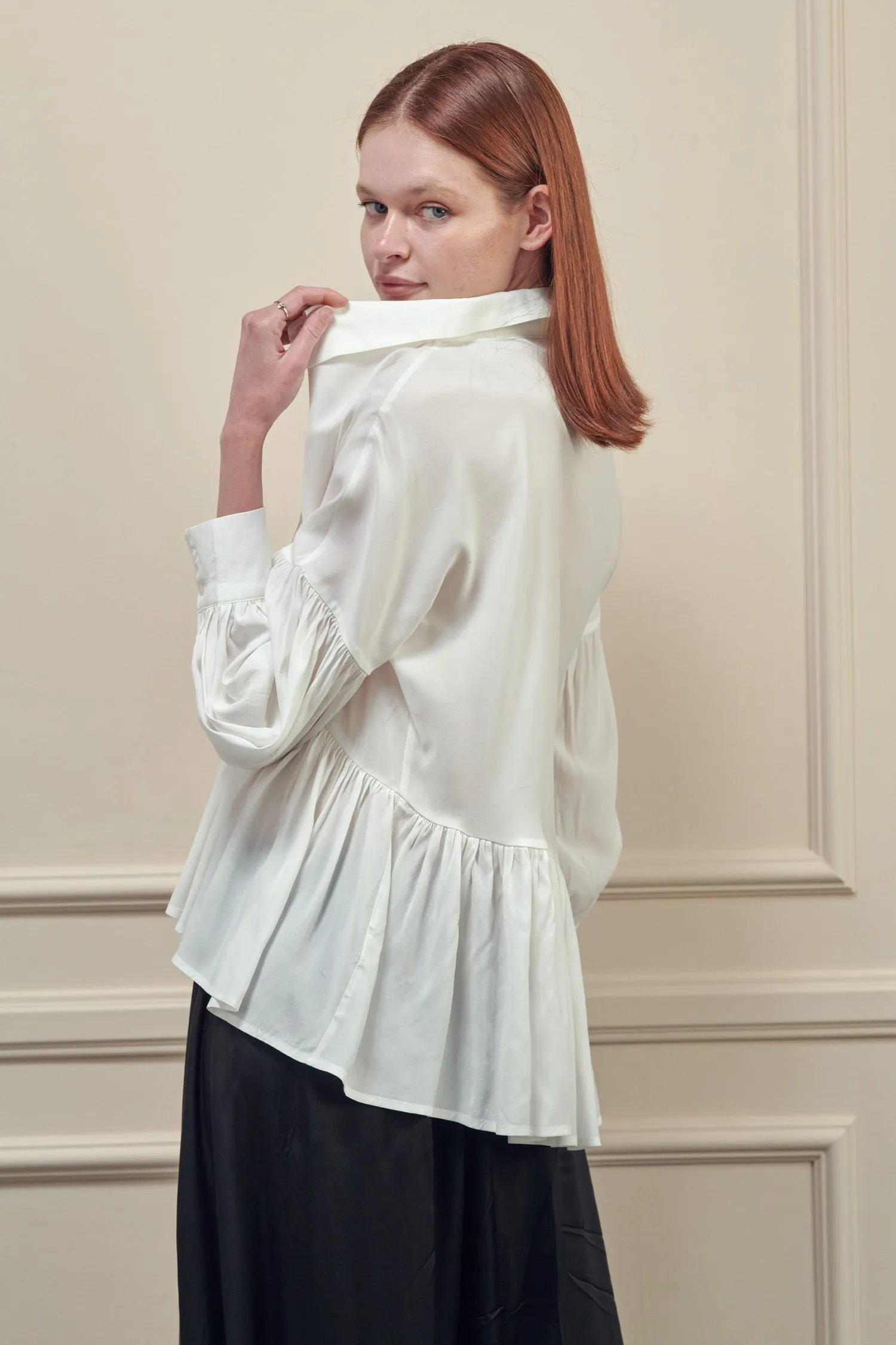 High and low button-down shirts