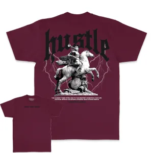 Hustle Builds Strong People - Maroon T-Shirt