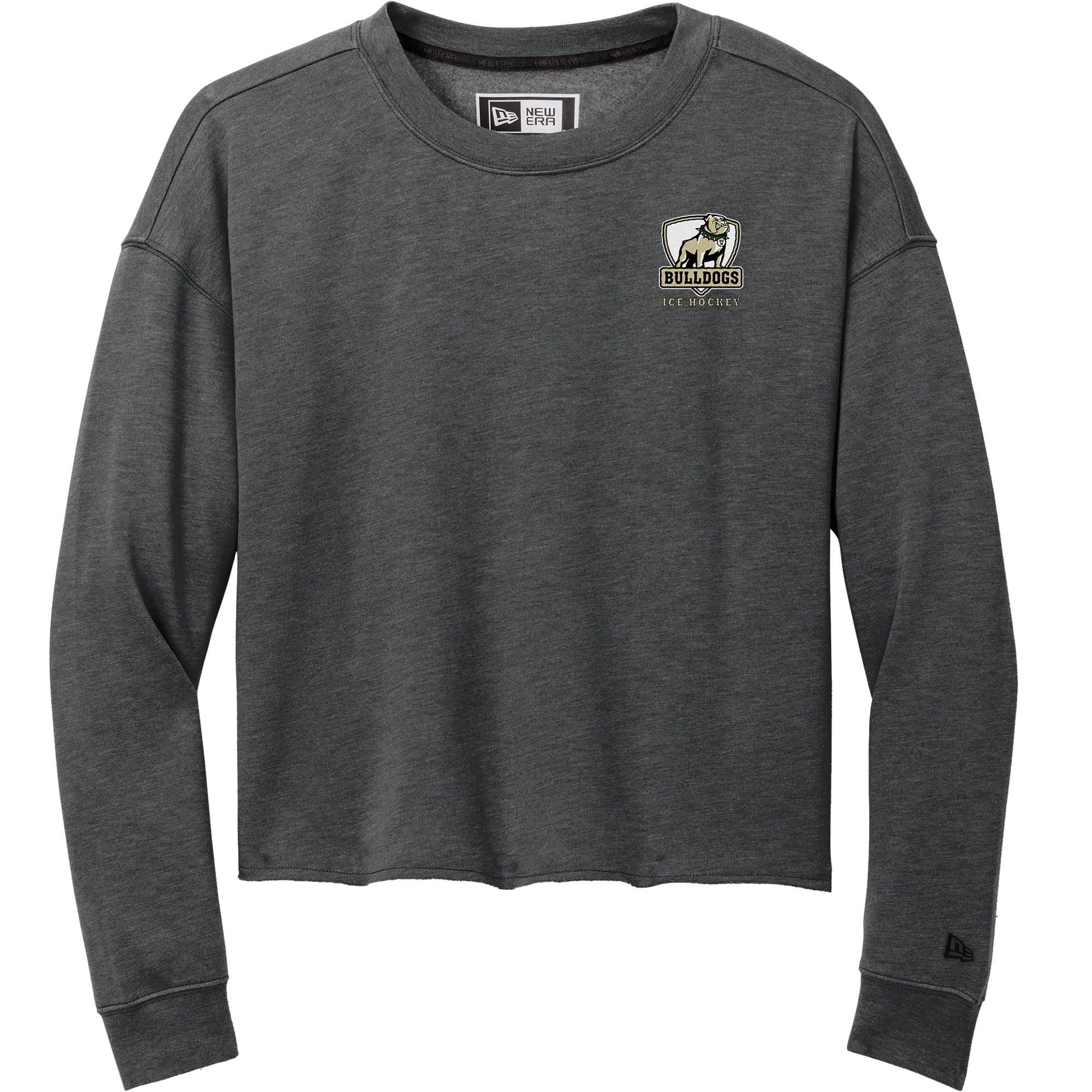 HVM Bulldogs New Era Ladies Tri-Blend Fleece Crop Crew