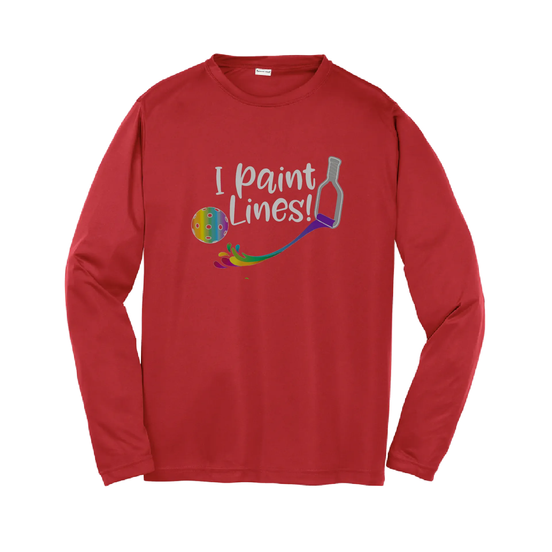 I Paint Pickleball Lines | Youth Long Sleeve Pickleball Shirts | 100% Polyester