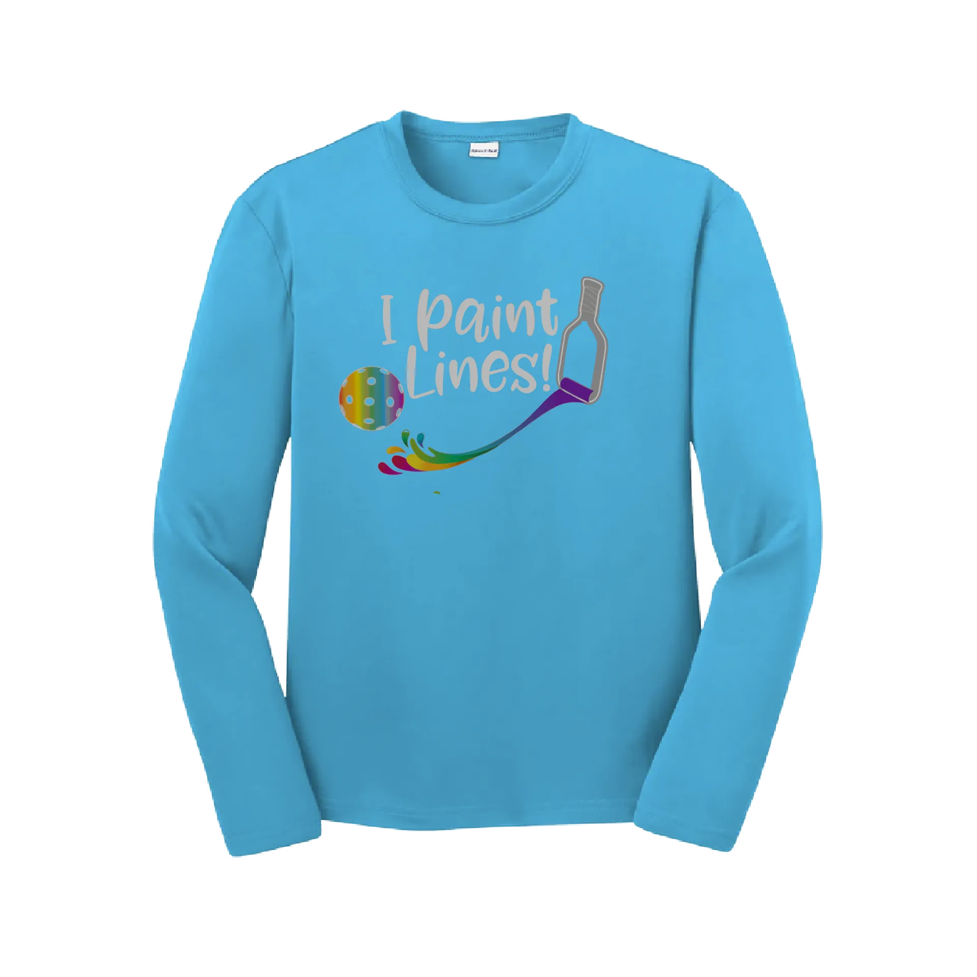 I Paint Pickleball Lines | Youth Long Sleeve Pickleball Shirts | 100% Polyester
