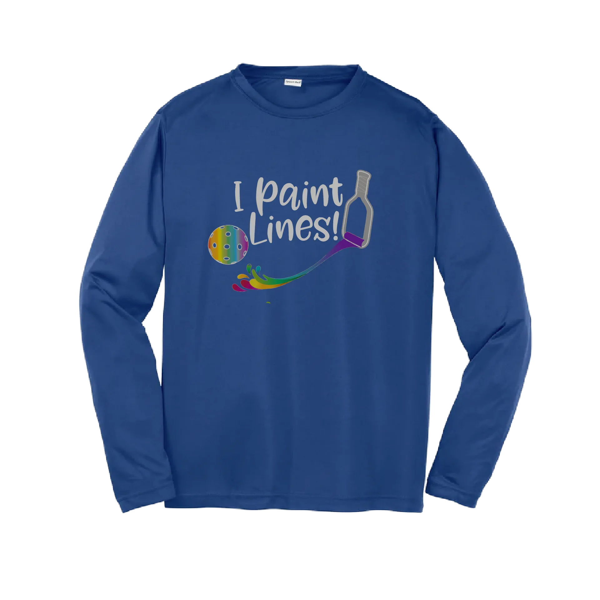 I Paint Pickleball Lines | Youth Long Sleeve Pickleball Shirts | 100% Polyester