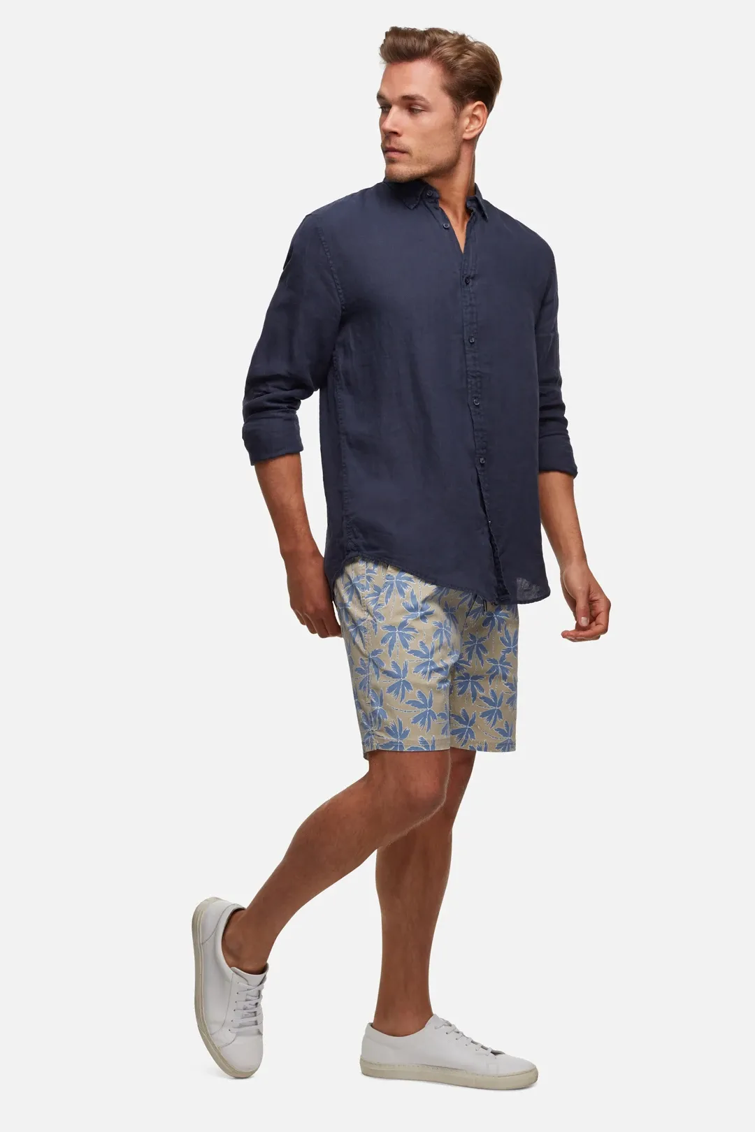 INDUSTRIE - The Tennyson Linen L/S Shirt - OD Navy
