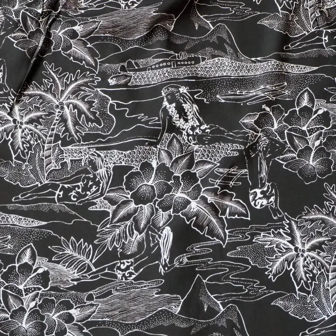Island Hop Black Hawaiian Rayon Shirt