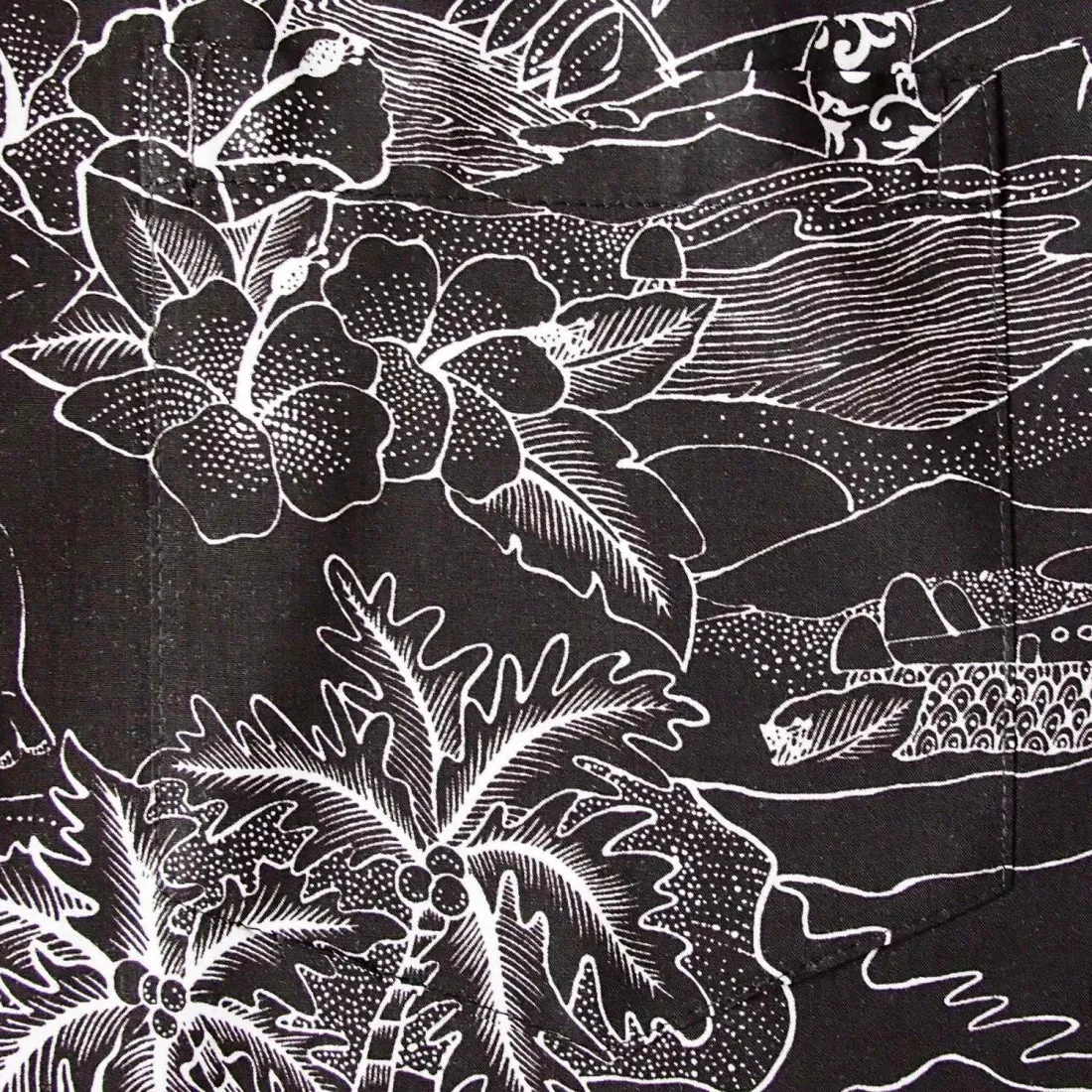 Island Hop Black Hawaiian Rayon Shirt