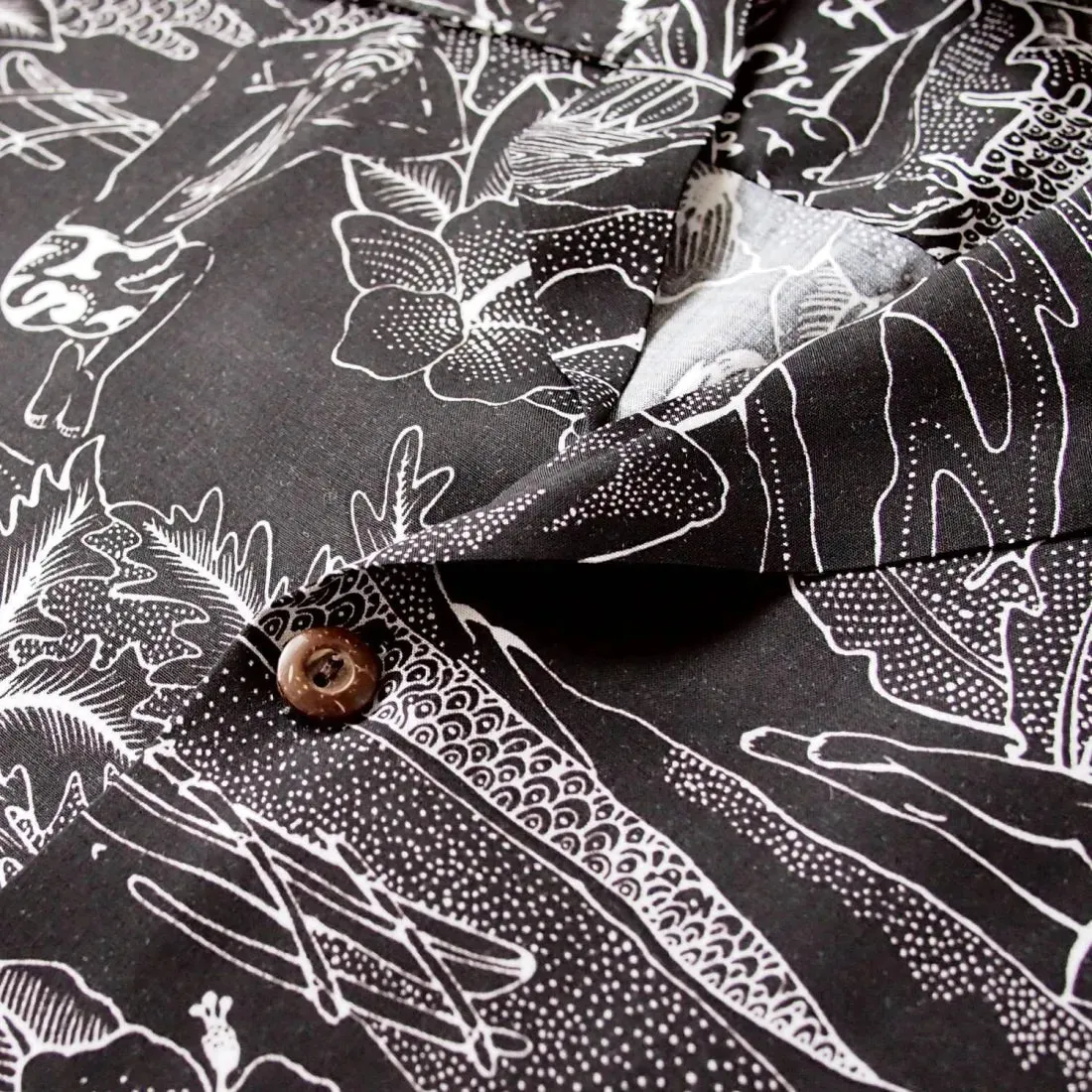 Island Hop Black Hawaiian Rayon Shirt