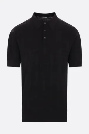 Jacquard Logo Silk Polo