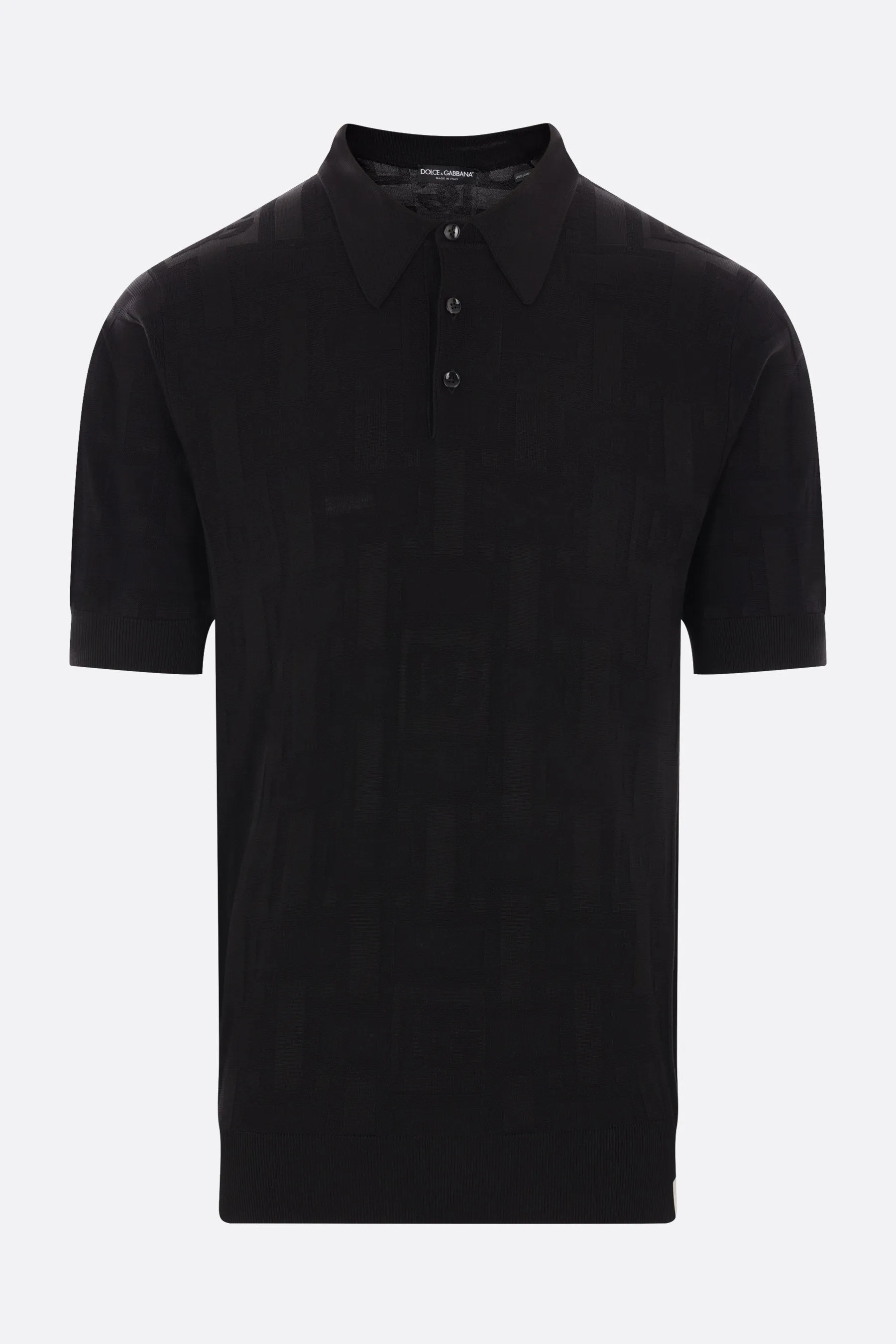 Jacquard Logo Silk Polo