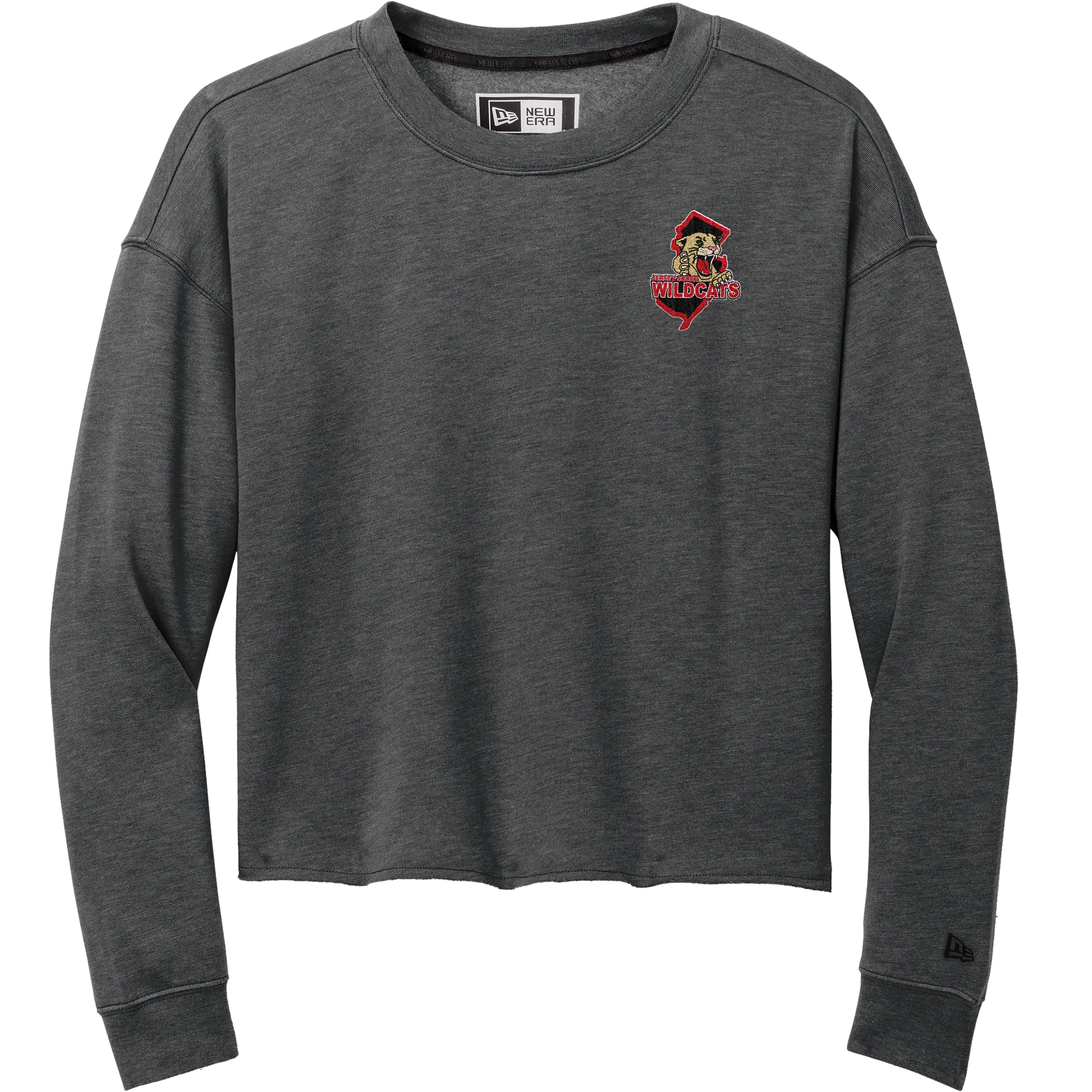 Jersey Shore Wildcats New Era Ladies Tri-Blend Fleece Crop Crew