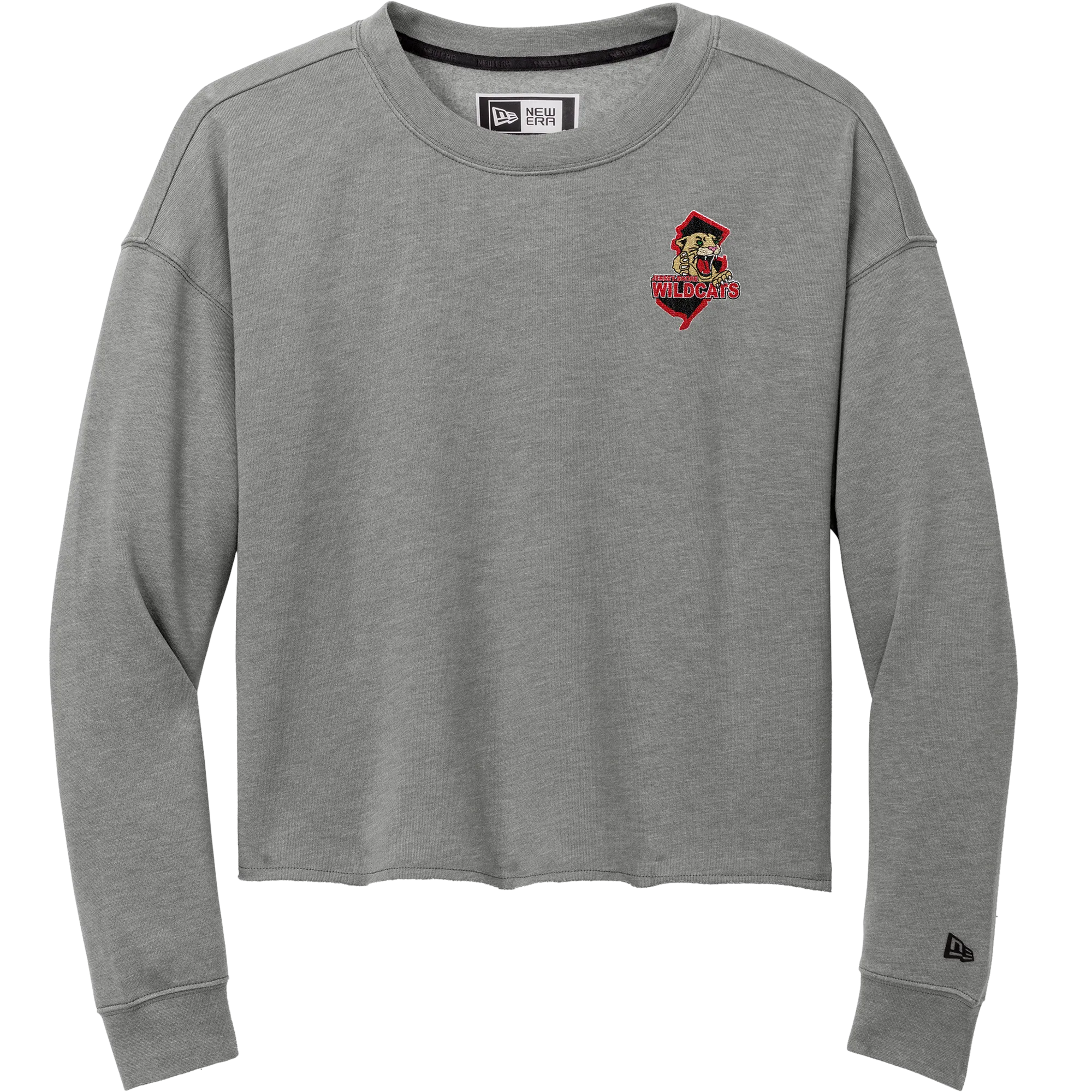 Jersey Shore Wildcats New Era Ladies Tri-Blend Fleece Crop Crew