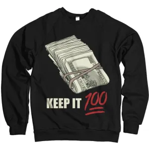 Keep It 100 - Black Crewneck Sweatshirt