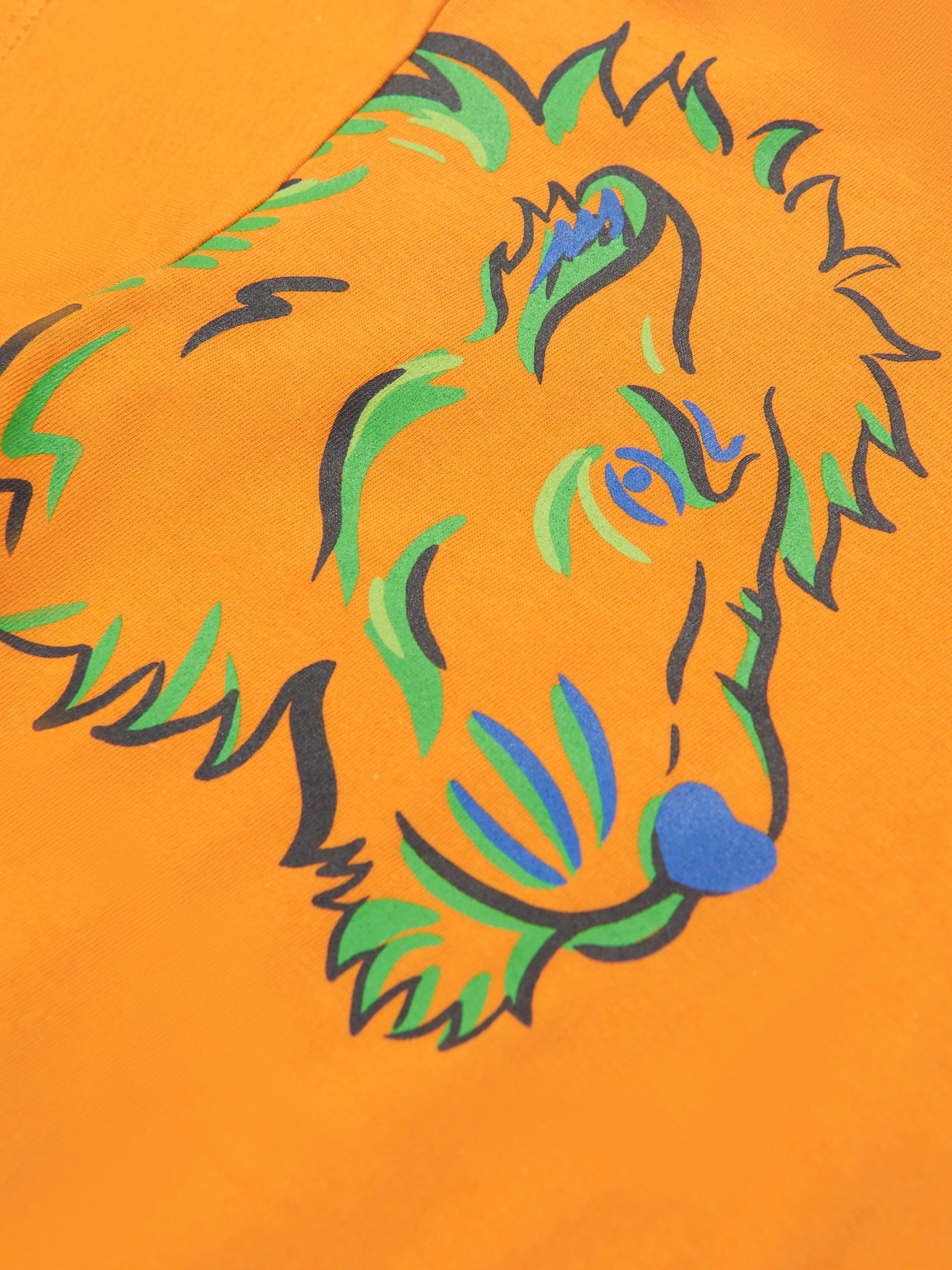 KENZO Boys Organic Cotton Tiger Friends T-Shirt in Orange