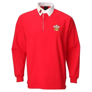 Kids' Traditional Long Sleeve Welsh Red Rugby Shirts Age 3-4 Years