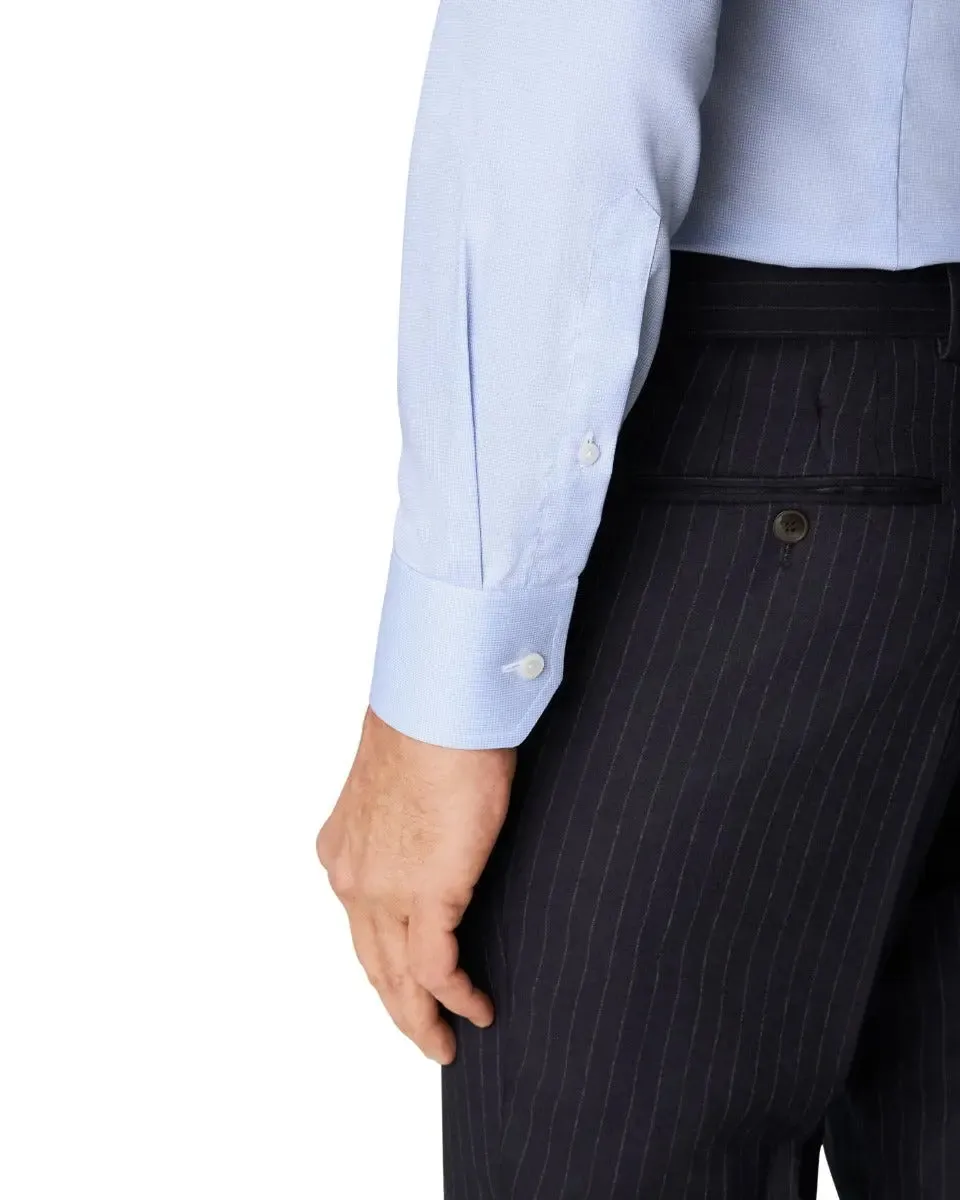 Light Blue Houndstooth Contemporary Fit Shirt