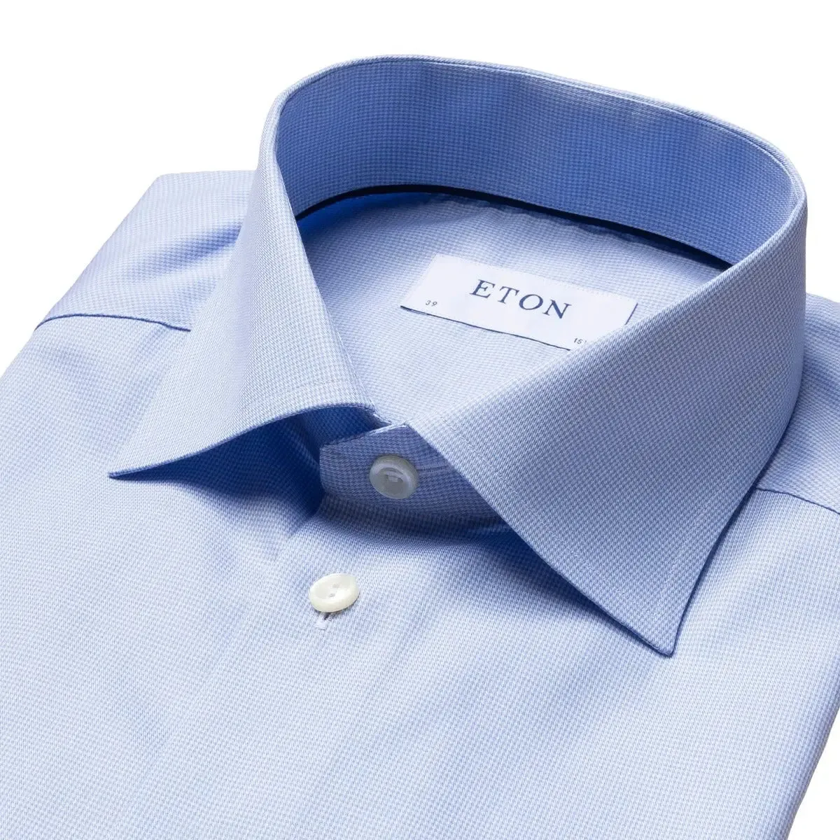 Light Blue Houndstooth Contemporary Fit Shirt