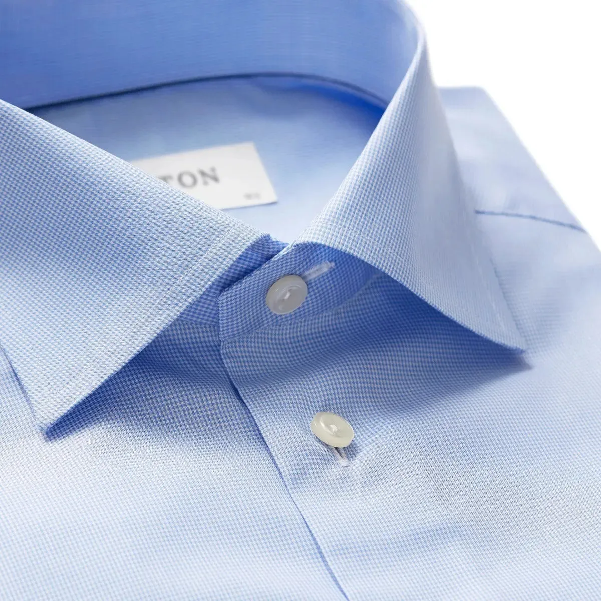 Light Blue Houndstooth Contemporary Fit Shirt