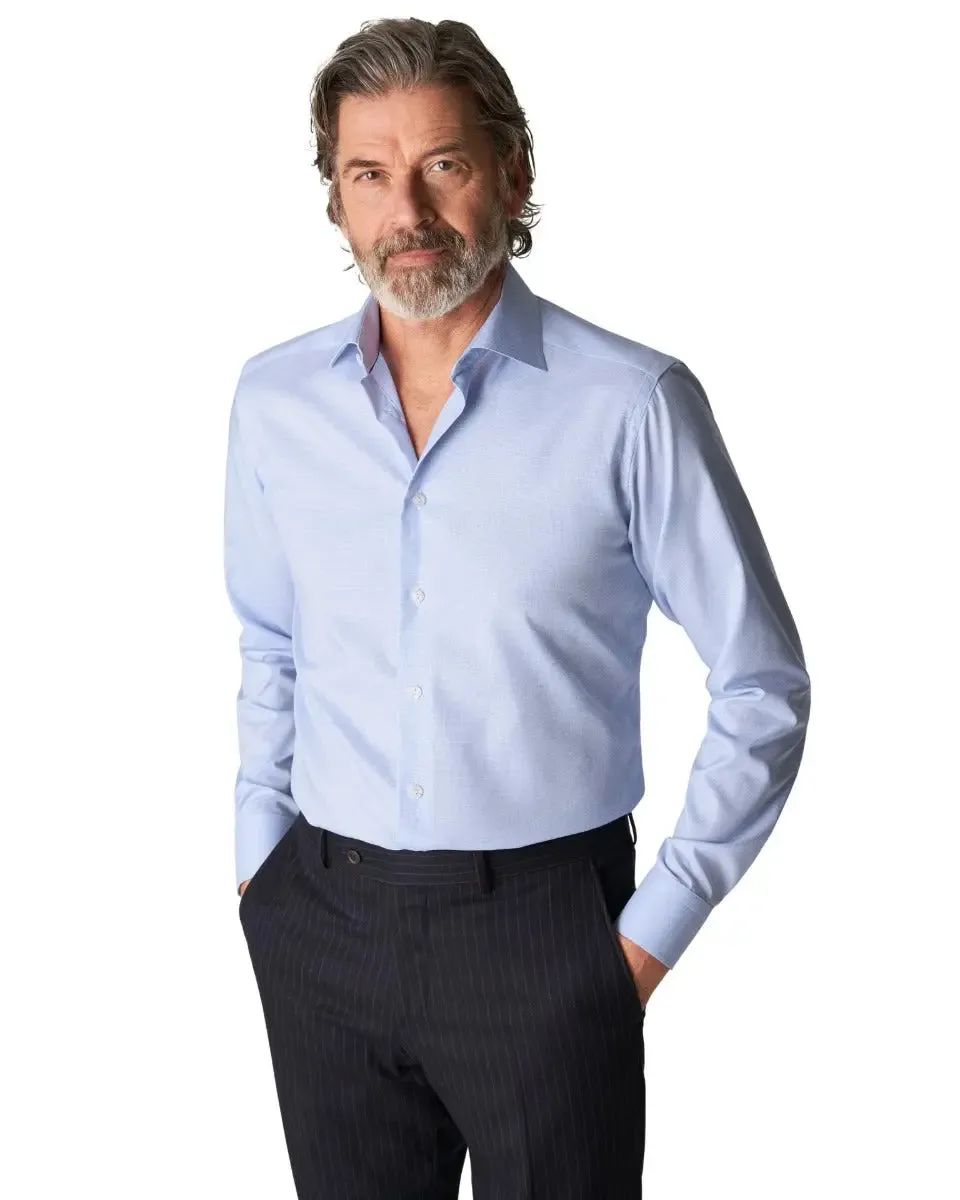 Light Blue Houndstooth Contemporary Fit Shirt