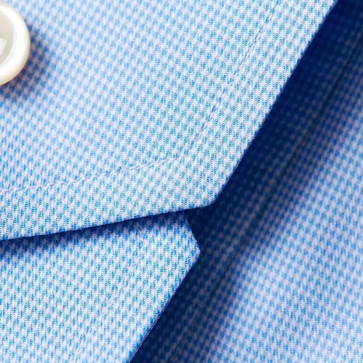 Light Blue Houndstooth Contemporary Fit Shirt