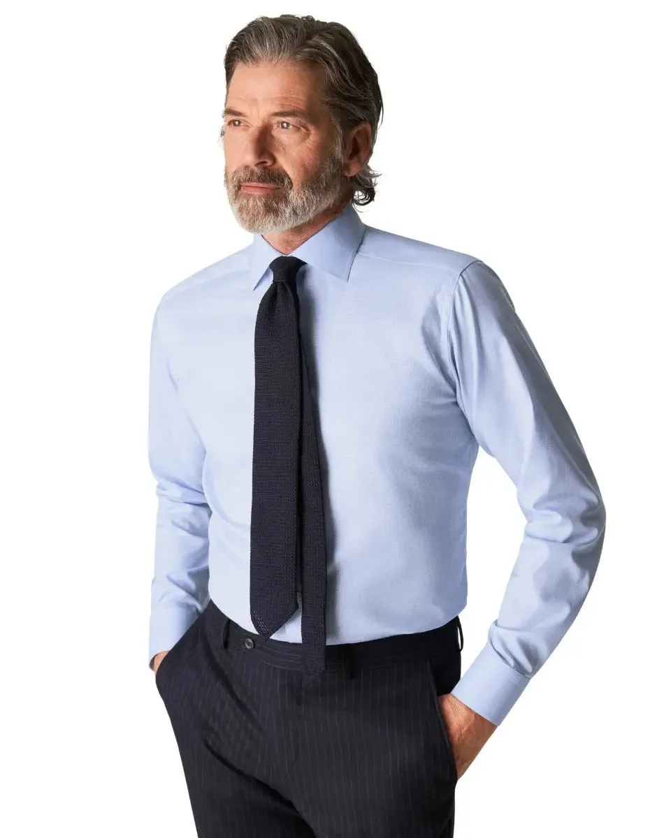 Light Blue Houndstooth Contemporary Fit Shirt