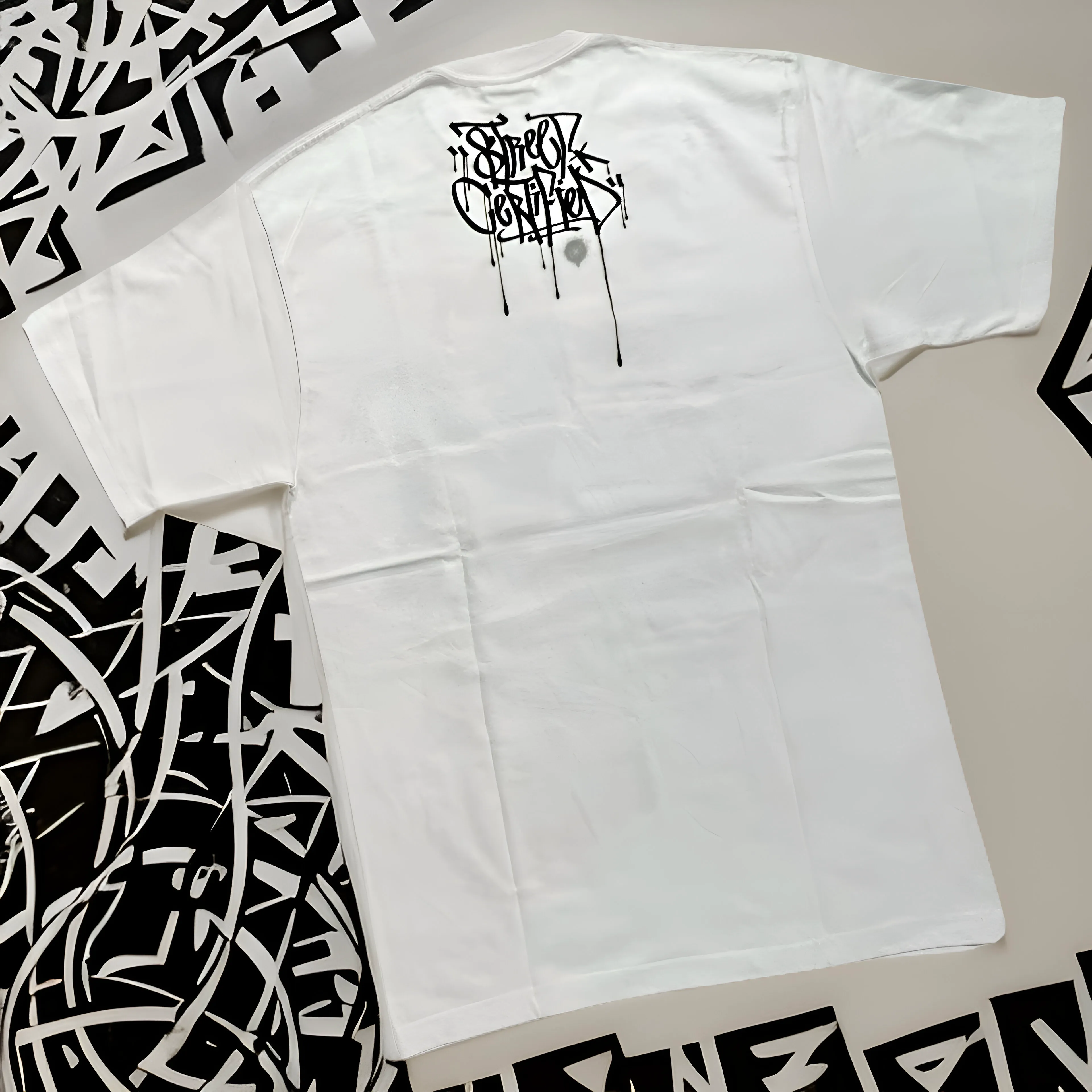 *<SC>* (WHITE) ~MAC DRE~ HEAVY COTTON JUMBO PRINT TEES