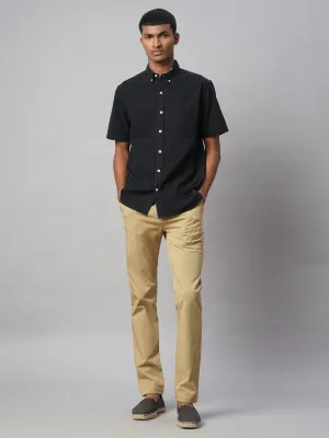 Men's Black Oxford 100% Cotton Regular Fit Shirt