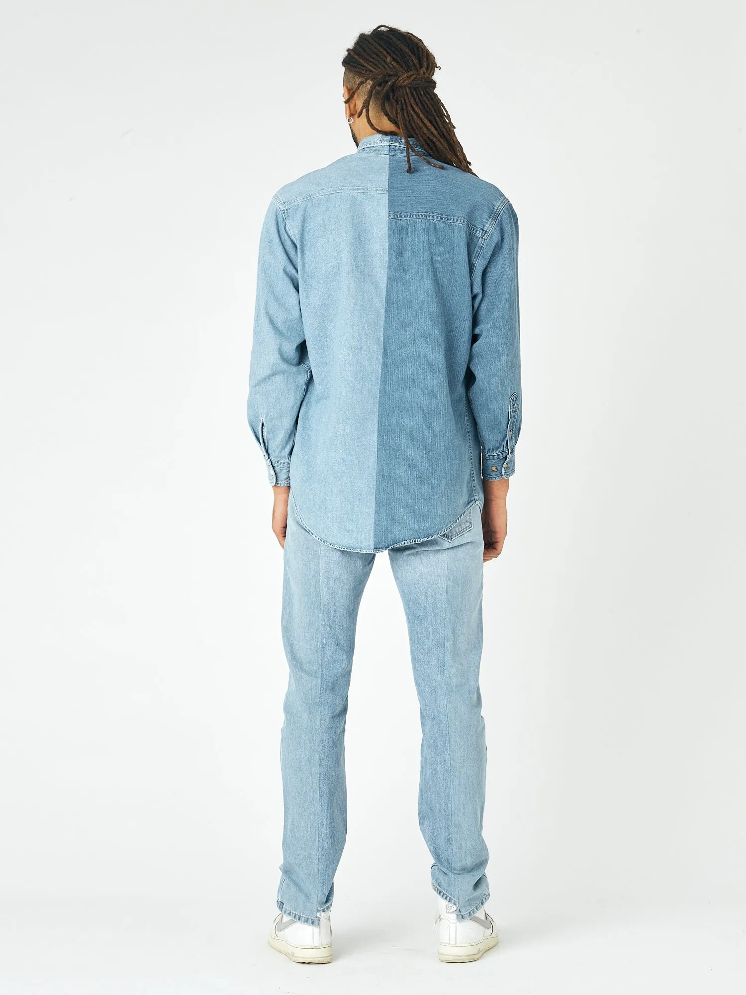 Mens Contrast Denim Shirt