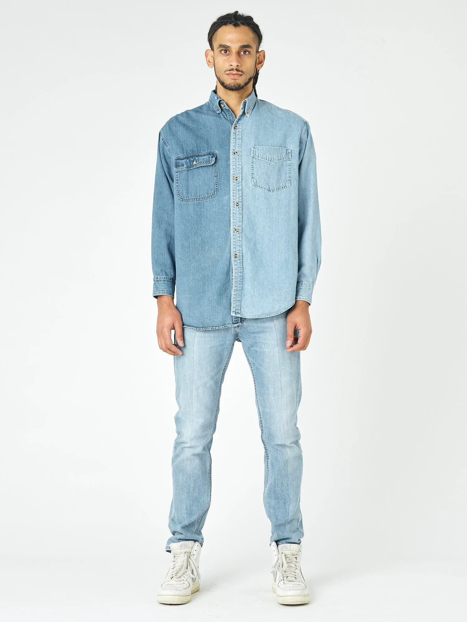 Mens Contrast Denim Shirt