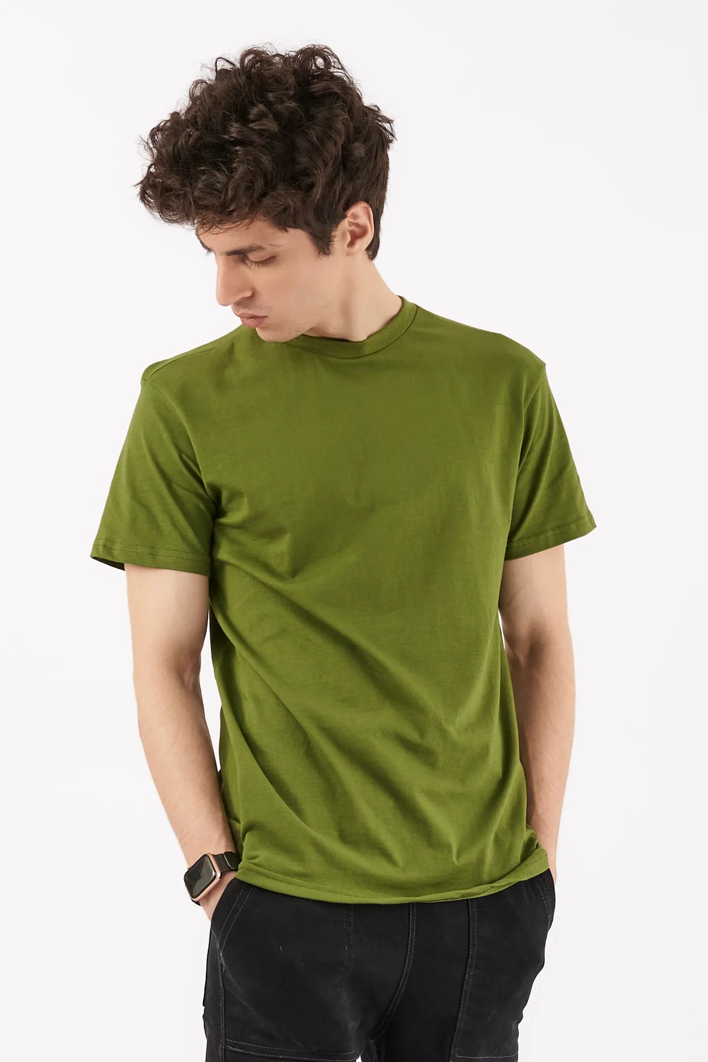 Men's Crew Neck T-Shirt Olive Green
