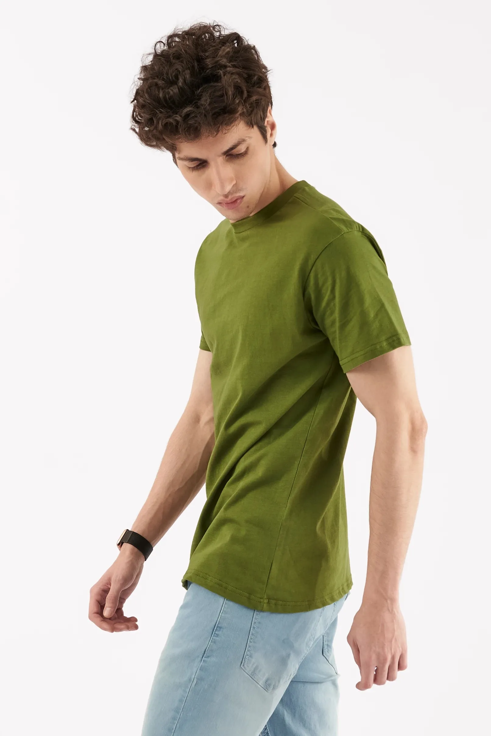 Men's Crew Neck T-Shirt Olive Green