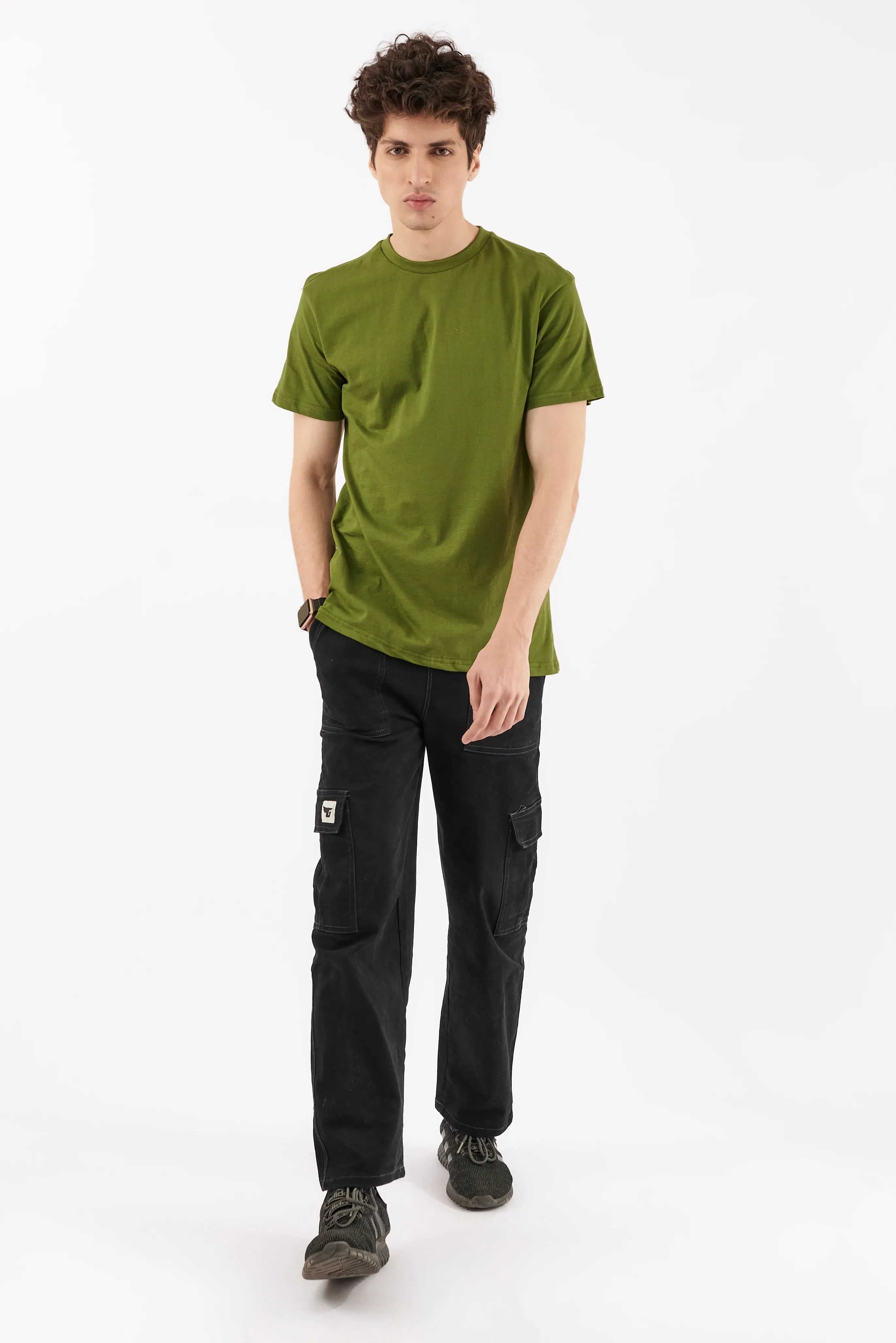 Men's Crew Neck T-Shirt Olive Green