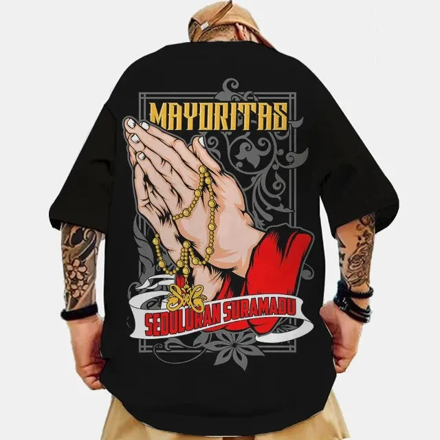 Men's Fashion 3d Letter Printed Oversized T-Shirts for Men