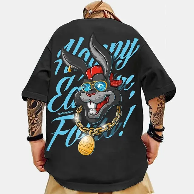 Men's Fashion 3d Letter Printed Oversized T-Shirts for Men