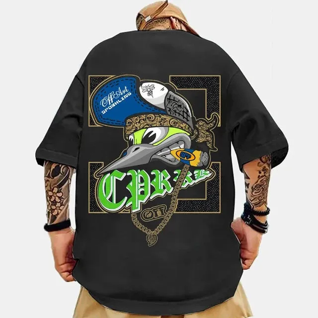 Men's Fashion 3d Letter Printed Oversized T-Shirts for Men