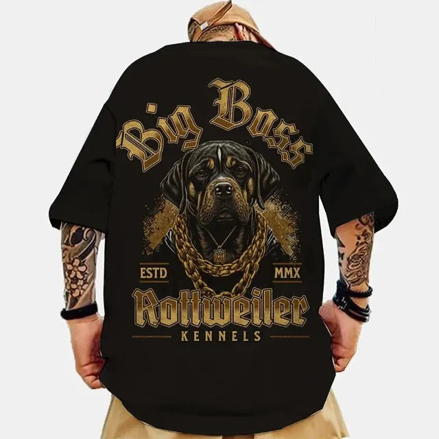 Men's Fashion 3d Letter Printed Oversized T-Shirts for Men