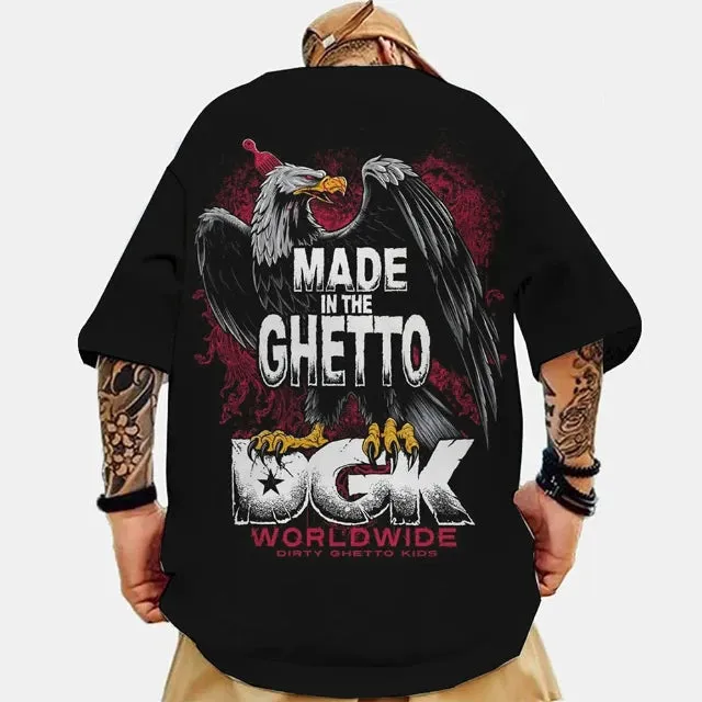 Men's Fashion 3d Letter Printed Oversized T-Shirts for Men