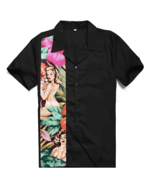 Mens Vintage Style Bowling Dress Shirt - Tropics