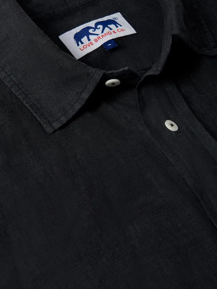Men's Volcanic Black Manjack Linen Shirt