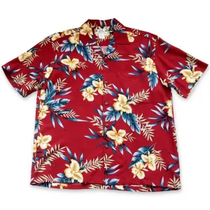 Midnight Maroon Hawaiian Rayon Shirt