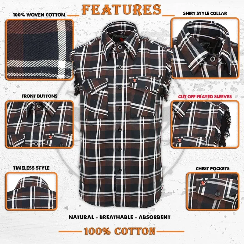 Milwaukee Leather MNG11693 Men’s Classic Black and Brown Button-Down