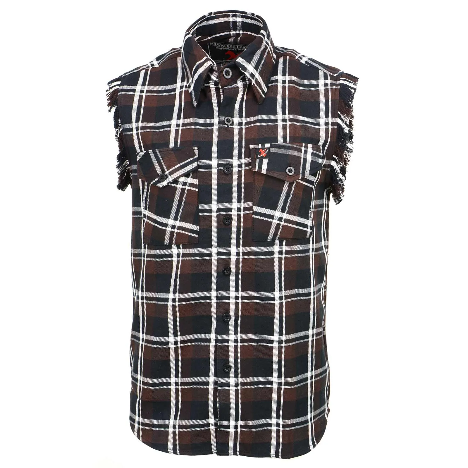 Milwaukee Leather MNG11693 Men’s Classic Black and Brown Button-Down